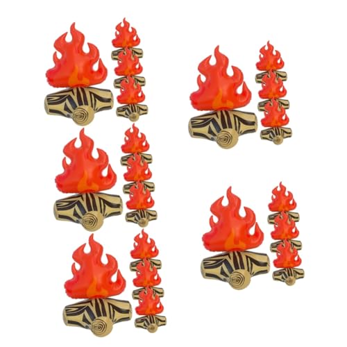 Vaguelly 20 Stk Aufblasbare Flamme Kompakte Lagerfeuerstütze Lagerfeuer-requisite Gartendekorations-requisiten Fake-feuer-dekor Flammenmodell Verschleißfeste Lagerfeuerstütze Pvc von Vaguelly