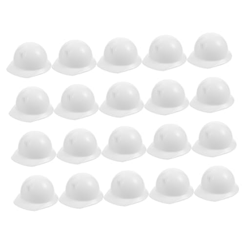 Vaguelly 20 Stk Spielzeughelm Partygeschenke für den Bau Mini-Puppenhelme puppen kleidung puppen klamotten Schutzhelm Miniaturpuppenhelme Puppenhüte Modell Bau Hut Kind Abs Weiß von Vaguelly