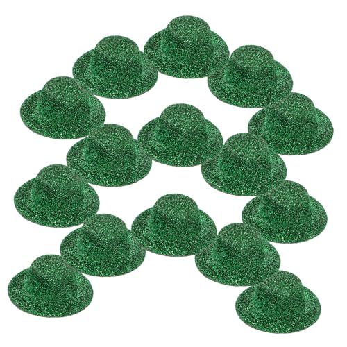 Vaguelly 20 Stück Mini-Jazzhut Miniatur-Puppenhut Geburtstagsmützen für Dollhouse Accessories dekoringe Mini-Hüte kleine hüte selber Machen Feiner Farbiger Stoff Dark Green von Vaguelly