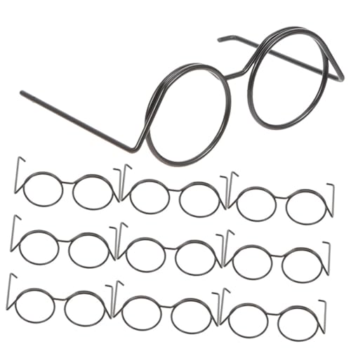 Vaguelly 20 Stück Puppe Mini-Brille Aus Metall Miniaturaugen Zum Basteln Deko-Puppe Mini-babypuppen Mini-Puppen Miniaturen Minibrille Für Puppen Figur Puppenbrille Mädchen Black von Vaguelly