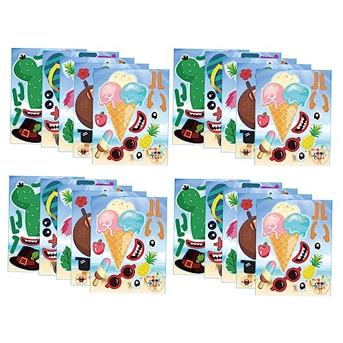 Vaguelly 20St Hawaii-Aufkleber wandsticker tapetenablöser Chic Stickers Flamingo-Aufkleber Selbstklebende Aufkleber abdichtende Aufkleber Geschenkaufkleber 80 g beschichtetes Papierpapier von Vaguelly