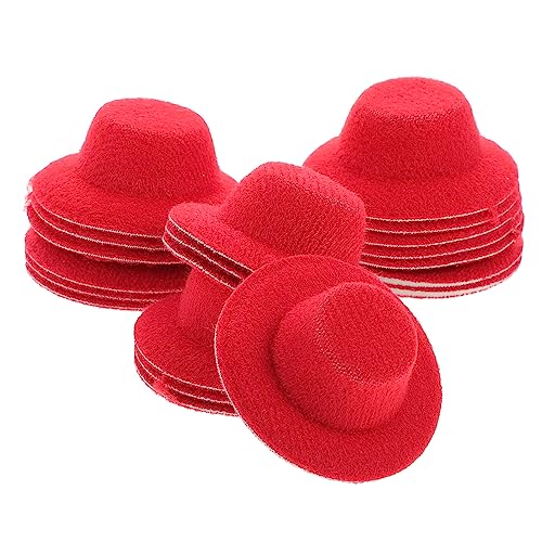 Vaguelly 20st Mini-Hut Miniaturhüte Zum Basteln Puppe Kleiner Hut Miniaturhut Kleine Hüte Puppenhüte Puppenzubehör Puppe Winzige Hüte Rot Stoff von Vaguelly