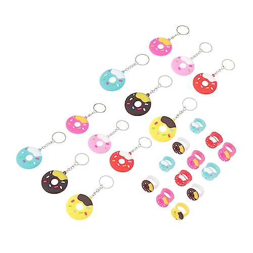 Vaguelly 24 Stück Donut Ring Schlüsselanhänger Ornamente Für Kinderparty Zubehör Geldbörsen Schlüsselanhänger Donut Geburtstagsparty Dekorationen Donut Schlüsselanhänger von Vaguelly