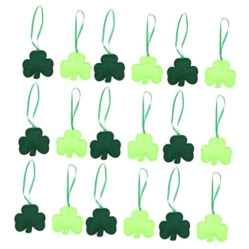 Vaguelly 24St Kleeblatt-Charme Patricks vierblättriges Armband irische Dekorationen Grün Shamrock Dekoration Shamrock Geschenkidee Shamrock-Partybevorzugung Kleeblatt-Requisite gefühlt von Vaguelly