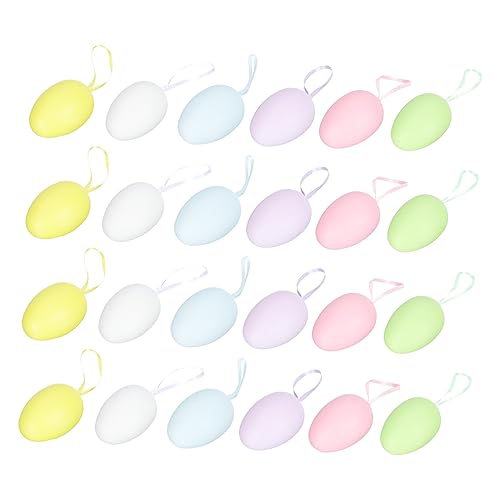 Vaguelly 24St osterei hängen Ornamente Eierhalter Ei-Cracker gefälschtes Ei Spender easter egg decoration handbemalte ostereier Osterdekorationen Eier hängende Anhänger Partyzubehör Plastik von Vaguelly