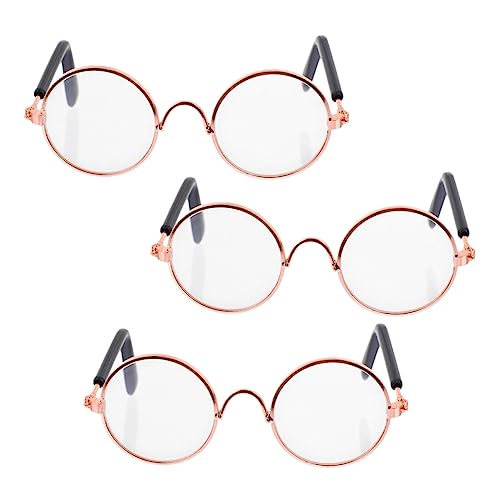 Vaguelly 2St Mini-Brille Puppen Kleidung Puppen Klamotten Spielzeugbrille Puppenkleidung Retro-Brille Haustierfoto schnapsgläser Mini- Hund Kunststoff Transparent von Vaguelly