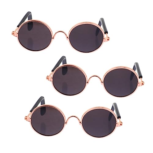 Vaguelly 2St Mini-Brille Retro- Miniaturen Bausatz Sitz Auto Träger tierkostüme Puppen Kleidung katzenbrille kucheltier ziernieten Hund Brille Hund Kunststoff Black von Vaguelly