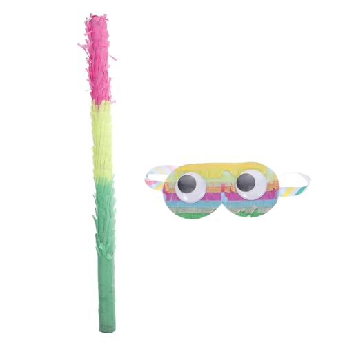 Vaguelly 2St Piñata Pinata Stick Konfetti pet party fiesta versorgung Ornament Halloween pinata stab Pinata Stöcke bunte Pinata-Sticks Pinata-Stick mit Maske Papier Colorful von Vaguelly