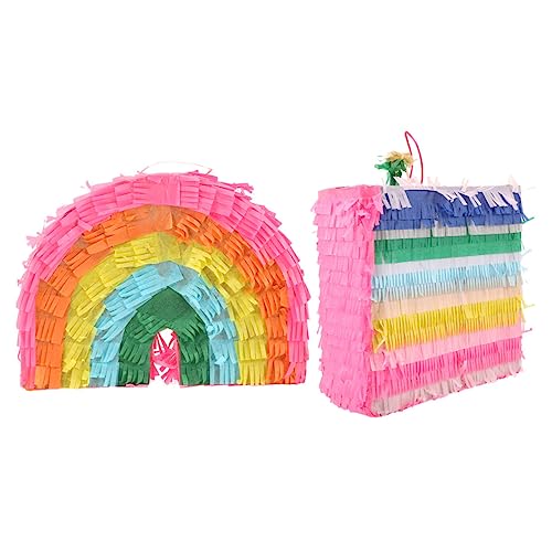 Vaguelly 2St Piñata spaß houseparty com play party game susigkeite Kuchenförmige Pinata Brautdusche Pinata Party-Pinata-Dekor Eis Pinata Pinata-Spielzeug aus Papier Party-Anhänger Colorful von Vaguelly