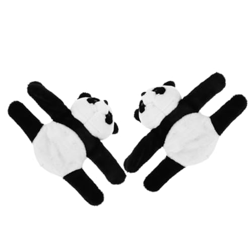 Vaguelly 2St Schlagarmband fürs Handgelenk Tierarmband Slap Armband Partybevorzugung Panda-Armband armbänder handgelenkbandage Slap-Armband für das Handgelenk Plüsch-Slap-Armband Black von Vaguelly