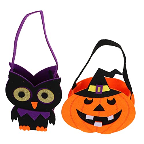 Vaguelly 2St Tragetasche halloween beutel halloween taschen geschenktaschen bonbontüte -sack geldbörse Bonbonkorb tragbare Kürbishandtasche Goodie-Bag Behälter für Snacks Filzstoff von Vaguelly