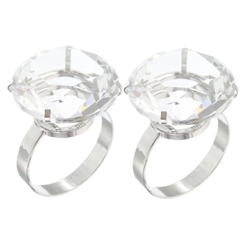 Vaguelly 2st Große Diamantring-requisiten Großer Ring Schmuck Dekorationen Charme Abstandshalter Shenzhen-dekorationen Verlobungsring Schmuck Ringe Minifiguren-dekorationen Glas Transparent von Vaguelly