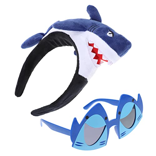 Vaguelly 2st Hai-stirnband-brille Kinder Tierhaarbänder Tierhaarreifen Hai- Fotokabine Requisiten Hai-cosplay-stirnband Hai- Brille Meerestier-stirnband Fischform Kunststoff Haiflosse von Vaguelly