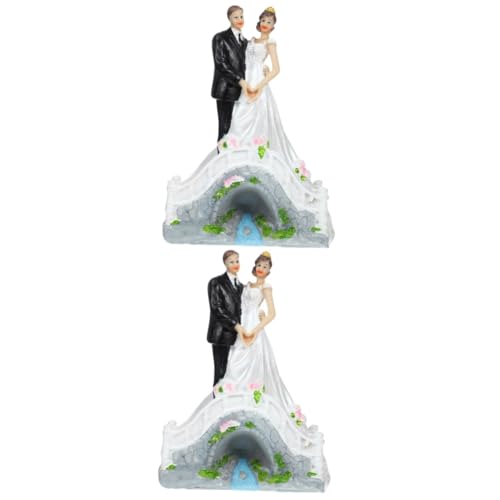 Vaguelly 2st Hochzeitstorte Dekoration Braut Und Bräutigam-statue Tortenaufsatz Für Braut Und Bräutigam Kompakte Braut-bräutigam-figur Tischpärchenpuppe Desktop-kuchendekor Paar Figur Harz von Vaguelly