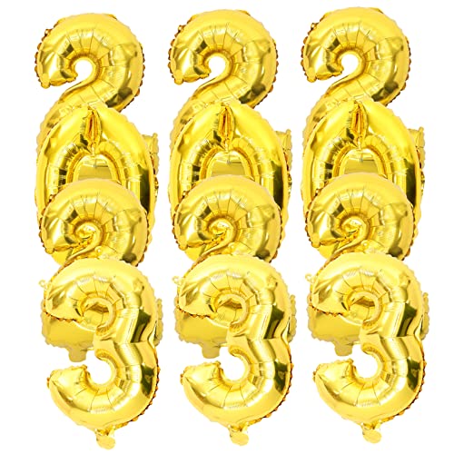 Vaguelly 3 Sätze Ballon wandverkleidung wand polsterung new year decoration Wanddekoration abschlussfeier Aluminiumfolie Golddekor 2023 Neujahrsgeschenke kinder dekor Partydekoration 2023 von Vaguelly