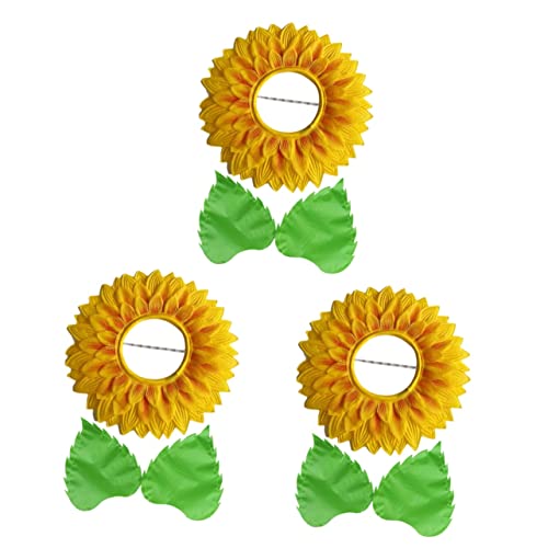 Vaguelly 3 Sätze Kopfschmuck Aus Sonnenblumen Sonnenblumenkopfbedeckung Für Kinder Neuartige Kopfhaube Sonnenblumenhut Hut Mit Sonnenblumenkopfbedeckung Sonnenkostüm Hauben Seidentuch von Vaguelly