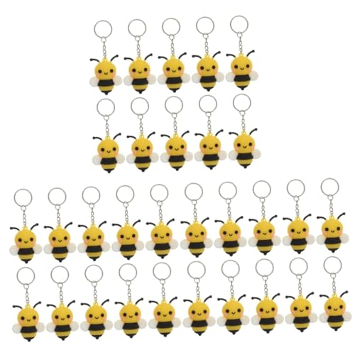 Vaguelly 30 Stk Biene Schlüsselanhänger Geburtstag Goodie Bag Füller Zubehör Für Schultaschen Dekorationen Bienen-gastgeschenke Bienen-schlüsselanhänger Bienen-charme-schlüsselanhänger Pvc von Vaguelly