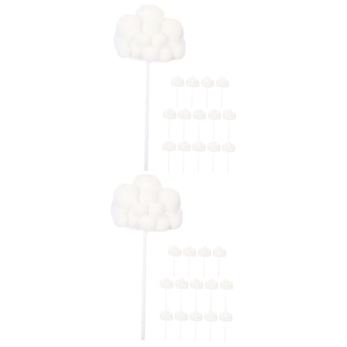 Vaguelly 30 Stk Geburtstagstorte Dekoration Kuchen-wolken-topper Cupcake Topper Zum Geburtstag Kuchen-snack-picks Kuchendekoration Für Die Babyparty Cupcake-topper Für Party Weiß Papier von Vaguelly