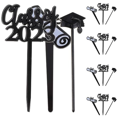 Vaguelly 30 Stück 2023 Einlage für die Abschlusstorte Klasse 2023 Herzlichen Glückwunsch grad Cake Topper Abschlusskuchen Dekoration Abschlussfeier Kuchen Zubehör Dessert-Picks Kuchen Picks von Vaguelly