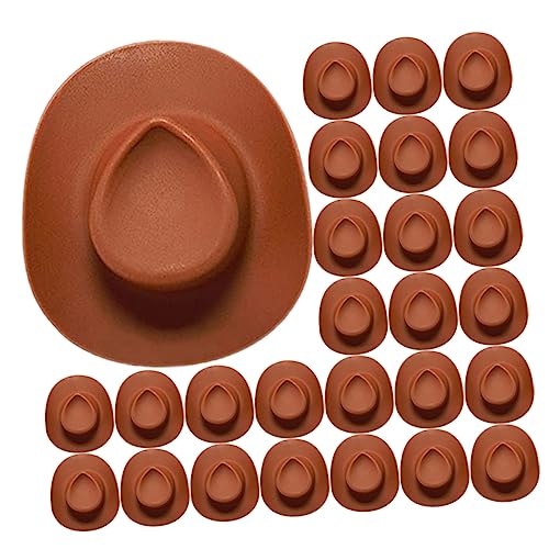 Vaguelly 30st Cowboy-Hut Mini Mexikanischer Hut Mini-Sombrero Mini-Craft-hüte Disco-Kugel-Hut Puppenstubenhut Miniatur-puppenhüte Miniatur-puppenhut Mini-hüte Masse Kuchen Chocolate Plastik von Vaguelly