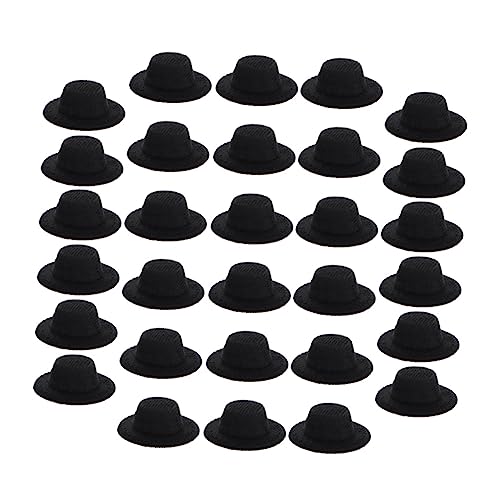 Vaguelly 30st Mini-Hut Puppenkleidung Puppenhüte Miniatur Bucket Hats Damen Lustiger Fischerhut Mini-hüte Doofer Hut Kleidung Für Neugeborene Mädchen Mütze Stoff Black von Vaguelly