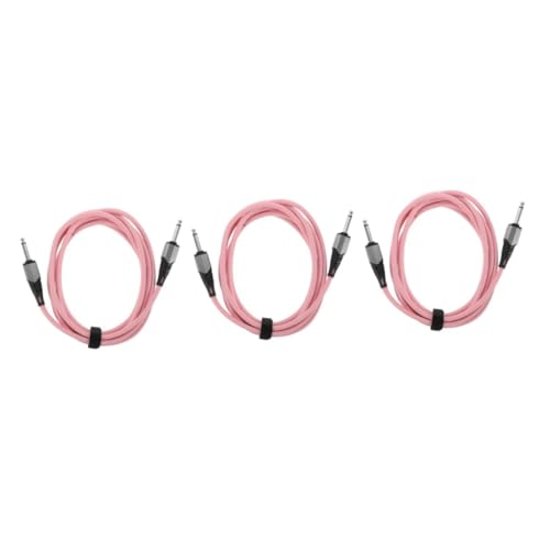 Vaguelly 3St Gitarren-Audiokabel Gitarrenkabel Gitarren-Patchkabel E-Gitarren-Verstärkerkabel Gitarrenakkord Gitarrendraht Verstärkerkabel für E-Gitarre Musikkabel PVC plus Metall Rosa von Vaguelly