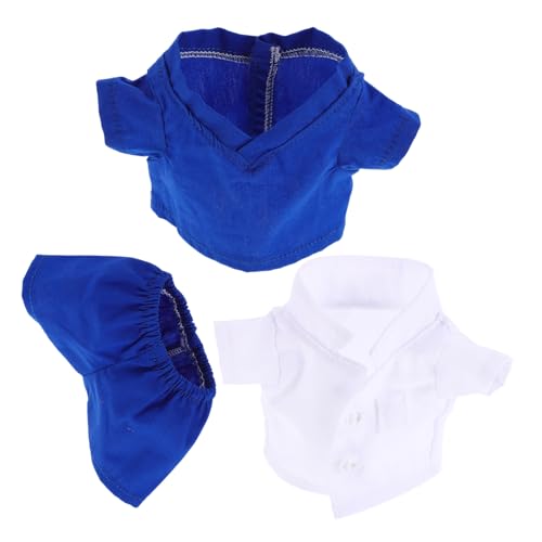 Vaguelly 3St Puppenarztuniform Plüsch Tier Kleidung Kuscheltiere Zubehör Puppen Bekleidung Set Accessoires Haarschmuck Junge Puppen Sie Doktorbärenkleidung Plüschtier-Outfit Stoff von Vaguelly