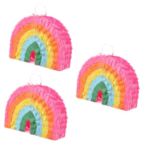 Vaguelly 3St Regenbogen-Piñata Tasche für Partygeschenke Foto Wolke Pinata babyshowerparty kinder mitgebsel kindergeburtstag kleine Piñata Dekorationen für Geburtstagsfeiern Papier Colorful von Vaguelly