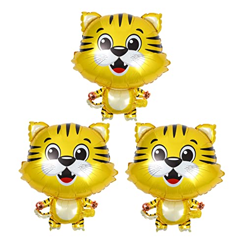 Vaguelly 3St Tiger-Ballon ballonie kidsballonie Weihnachtsdekorationen Luftballons Geburtstagsdekorationen für szene ballons Geburtstagsballon Aluminiumfolie Golden von Vaguelly