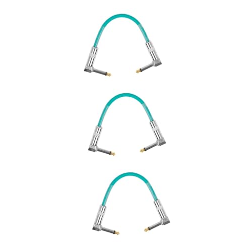 Vaguelly 3St kabel für elektrische gitarre Gitarrendraht Effektpedalkabel TRS-Kabel Patch-Kabel Gitarrenpedal Ampere gitarrenkabel guitar cable Patchkabel gitarre Pedalboard-Kabel PVC Green von Vaguelly