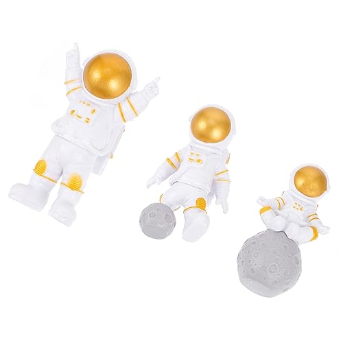 Vaguelly 3st Astronauten-ornamente Astronauten-miniatur Dekorationen Astronautenschmuck Mini-spielzeug Grußkarten Mit Getrockneten Blumen Miniaturen Astronautenfigur Spielzeug Kuchen Pvc von Vaguelly