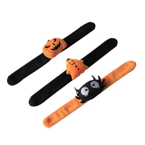 Vaguelly 3st Halloween-ring Halloween-slap-armbänder Geister-slap-armbänder Halloween-partydekorationen Für Erwachsene Halloween- Kürbis- Halloween-aufkleber Spinnendekor Plüsch von Vaguelly