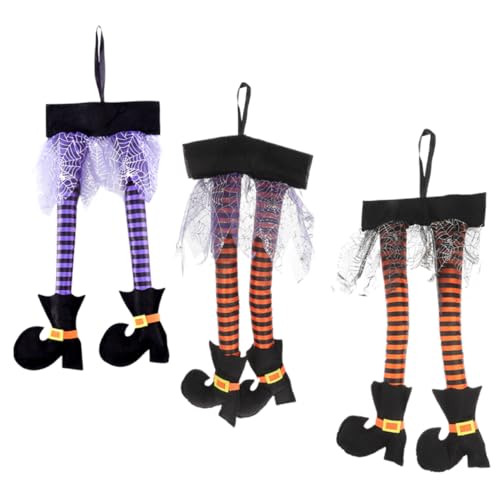 Vaguelly 3st Hexen Bein Ornamente Animiert Halloween-Ornamente Hexenbeinpicks Party-Layout-Requisiten Halloween- -Ornament Stütze Gefüllte Hexenbeine Halloween-Dekoration Figur Polyester von Vaguelly