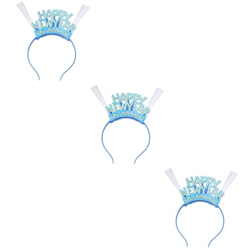 Vaguelly 3st Leuchtendes Stirnband 2021 Weihnachtsfeier Haarbänder Geführtes Neujahrsstirnband Frohes Neues Stirnband Partykostüm Kinderkostüme Leuchtendes Haar-accessoire Weihnachten Blue von Vaguelly