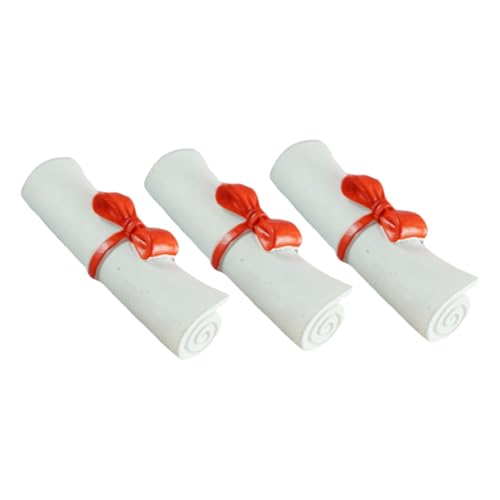 Vaguelly 3st Mini-Scroll-Modell Kuchen-Absolvent-Ornament Abschlussverzierung Abschluss Zubehör Abschluss Goodie Bags Stuffers Gefälligkeiten Für Abschlussfeiern Abschlussminiaturen Harz von Vaguelly