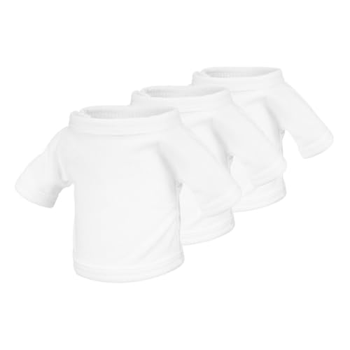 Vaguelly 3st Puppenkleidung Stofftier-Shirt Plüschbärenshirt Stoffbären-Outfit Puppenkostümzubehör Winzige Bärenkleidung Bärenpuppe T-Shirt Puppe Verkleiden Sich Kleidung Puppenshirt Weiß von Vaguelly