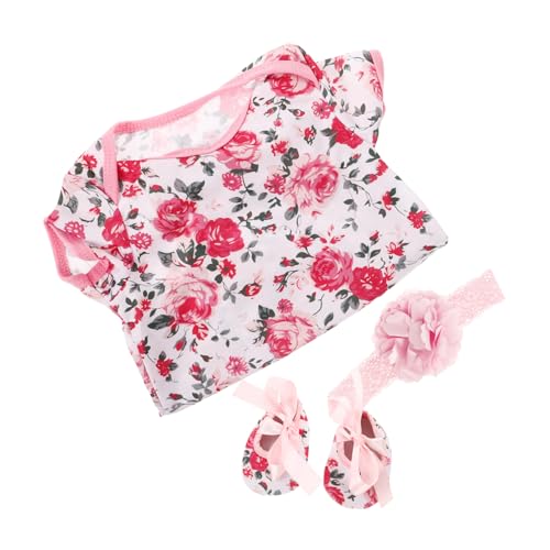 Vaguelly 3st Puppenkleidung Wiedergeborene Babypuppen Kleinkinder Tragetuch Für Babys Mädchen Puppenwagen Kleidung Für Puppen Outfit Weihnachtskleid Baumwolle Rosa von Vaguelly