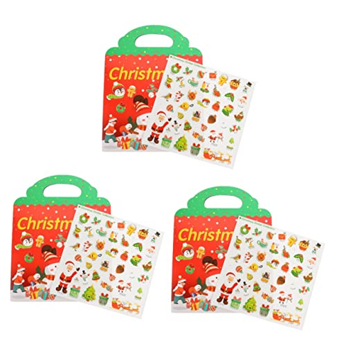 Vaguelly 3st Stickerbuch Für Kinder Weihnachtsetikettenaufkleber Aufkleber Für Weihnachtsgeschenkanhänger Fensteraufkleber Für Kinder Tierisches Stickerbuch Sticker-sammelbuch Rot Papier von Vaguelly