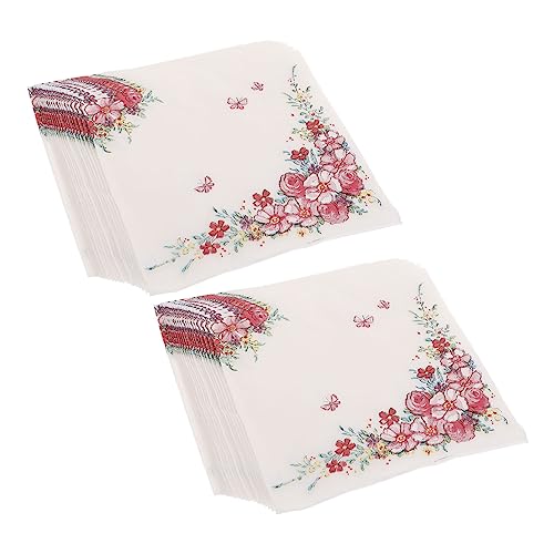 Vaguelly Servietten-set mit 4 Servietten mit Blumenmotiv für Teepartys Bunt Gemusterte Papierservietten für Partys Tischdekoration von Vaguelly