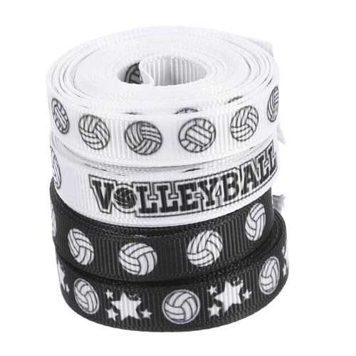 Vaguelly 4 Rollen Volleyball Gedrucktes Band Sportballband Cheerleaderband Zierbänder Feiertags-curling-band Haarklammerband Sportpartyband Volleyballband Band Zum Basteln Polyester von Vaguelly