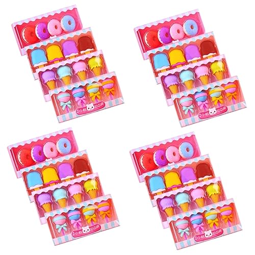 Vaguelly 4 Sätze Radiergummi Briefpapier Radiergummi Kreatives Design Radiergummi Cauchtisch Gummiartig Kleine Radiergummis Abnehmbarer Radiergummi 16 Stück * 4 von Vaguelly