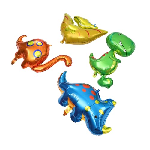 Vaguelly 4 Stück Ballon Dinosaurier-dekorationen Aufblasbarer Pool Dschungel Dekorationen Dinosaurier-party Dinosaurier-geburtstagsparty-zubehör Aluminiumfolie von Vaguelly