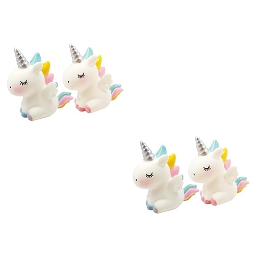 Vaguelly 4 Stück Einhorn-topper Einhorn Kuchen Mini- Einhorn-kuchenform Kuchendekoration Tischminiaturen Schöne Karikatur Kuchen Einhorn Dekoration Einhorn-kuchen-dekor von Vaguelly