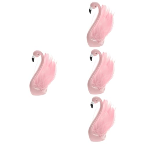 Vaguelly 4 Stück Flamingo-Ornamente Figur Flamingo-Vase Laternen Flamingo-Dekoration für den Außenbereich Flamingo-Kuchendekorationen simulierte Flamingoverzierung Flamingo-Modell Harz Rosa von Vaguelly