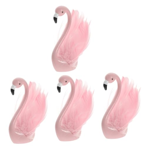 Vaguelly 4 Stück Flamingo-Ornamente Flamingo-Kuchenaufsatz Flamingo Gartenverzierung Figur Laternen Schwimmbad Kuchen Flamingo Flamingo Wohnkultur Flamingo-Schmuck Harz Rosa von Vaguelly