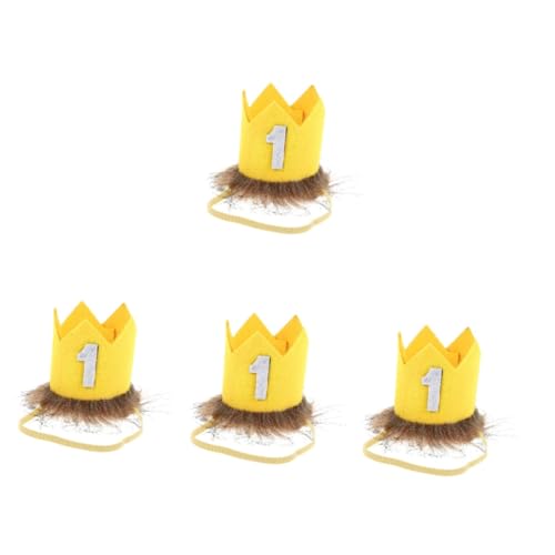 Vaguelly 4 Stück Geburtstagshut Hut zum Geburtstag Zubehör für Prinzessinnen-Geburtstagsfeiern partyhüte kinder geburtstagskrone für kinder Stirnband baby stirnbänder Kinderparty-Kronenhut von Vaguelly