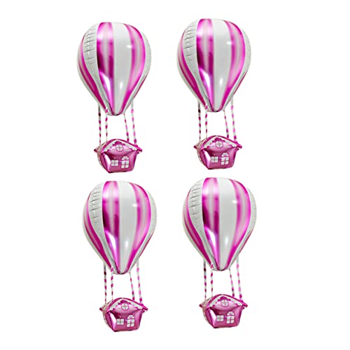 Vaguelly 4 Stück Heißluftballon Dekoration Heißluftballon- Zum Aufhängen Heiße Lampe Karikatur Heißluftballon Aluminiumballon Regenbogen-heißluftballon Ballongrößer Aluminiumfolie Rosa von Vaguelly