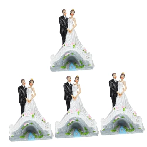 Vaguelly 4 Stück Hochzeitstorte Dekoration Tischdekoration Für Torten Desktop-kuchendekor Kompakte Hochzeitsdeko Braut- Und Bräutigam-accessoire Multifunktionale Hochzeitsdekoration Harz von Vaguelly