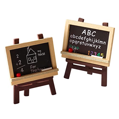 Vaguelly 4 Stück Puppenhaus Staffelei Tafel Für Mini-tafeln Miniatur-staffelei Miniaturtafel Miniatur-puppenhauszubehör Mini-zubehör Staffelei Mikrospielzeug Holz von Vaguelly