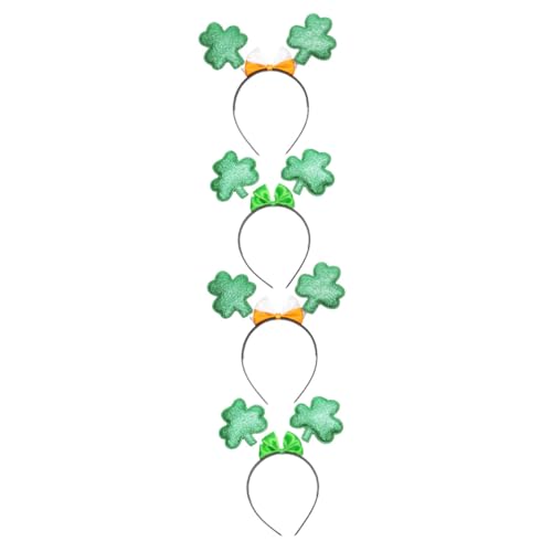 Vaguelly 4 Stück Stirnband Stirnbänder Kleeblatt-kopfbedeckung Kostüm Stirnband Festival-party-requisite Dreiblättriges Stirnband Zylinderhut-haarbänder Stirnbandschleife Stoff Green von Vaguelly